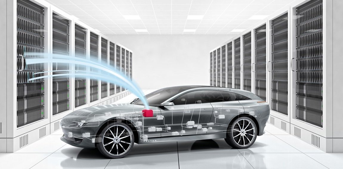 Fahrzeug mit Etherner-basierten Steuergeräten in einem Rechenzentrum