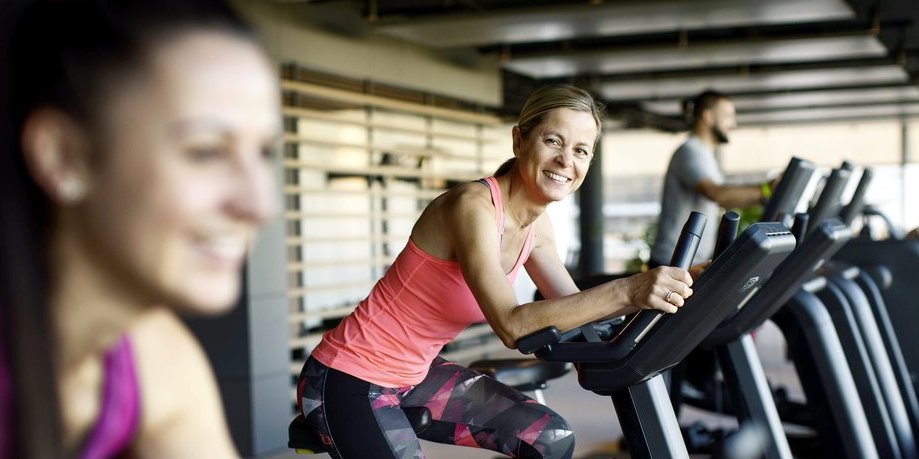 Employees exercising in the Vector gym