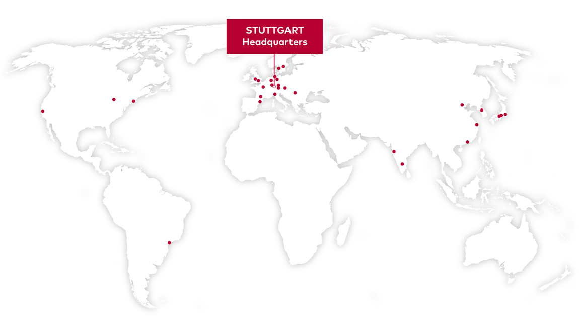 Map with all Vector locations worldwide
