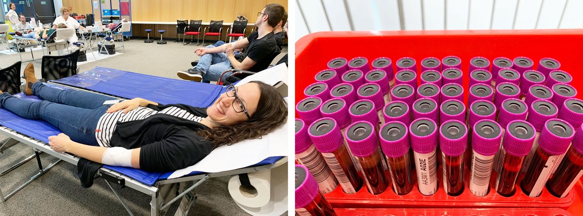 Mitarbeiterin von Vector spendet Blut